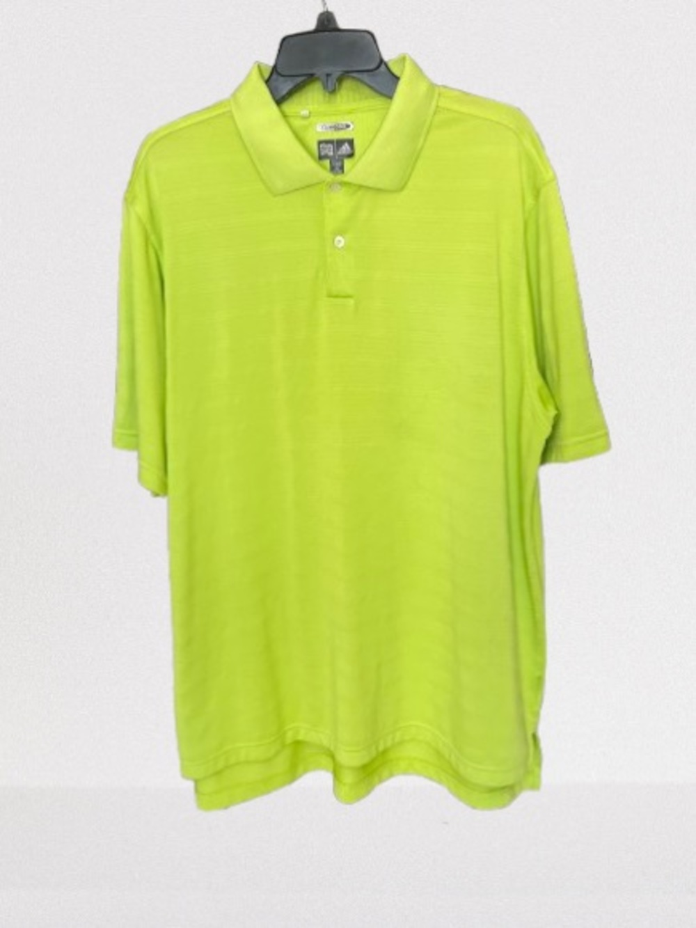 adidas Men’s ClimaCool Lime Green Textured Golf Polo Shirt - Size XL
